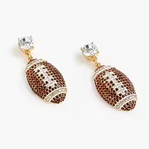 NWT J Crew Pavé Football Statement Earrings